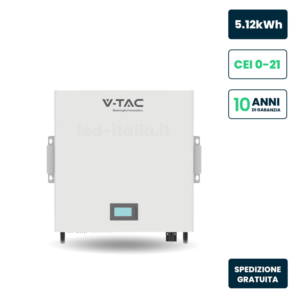 Batteria di Accumulo Rack LV 9.6kWh LFP 48V 200Ah 100A Nera CEI 0-21