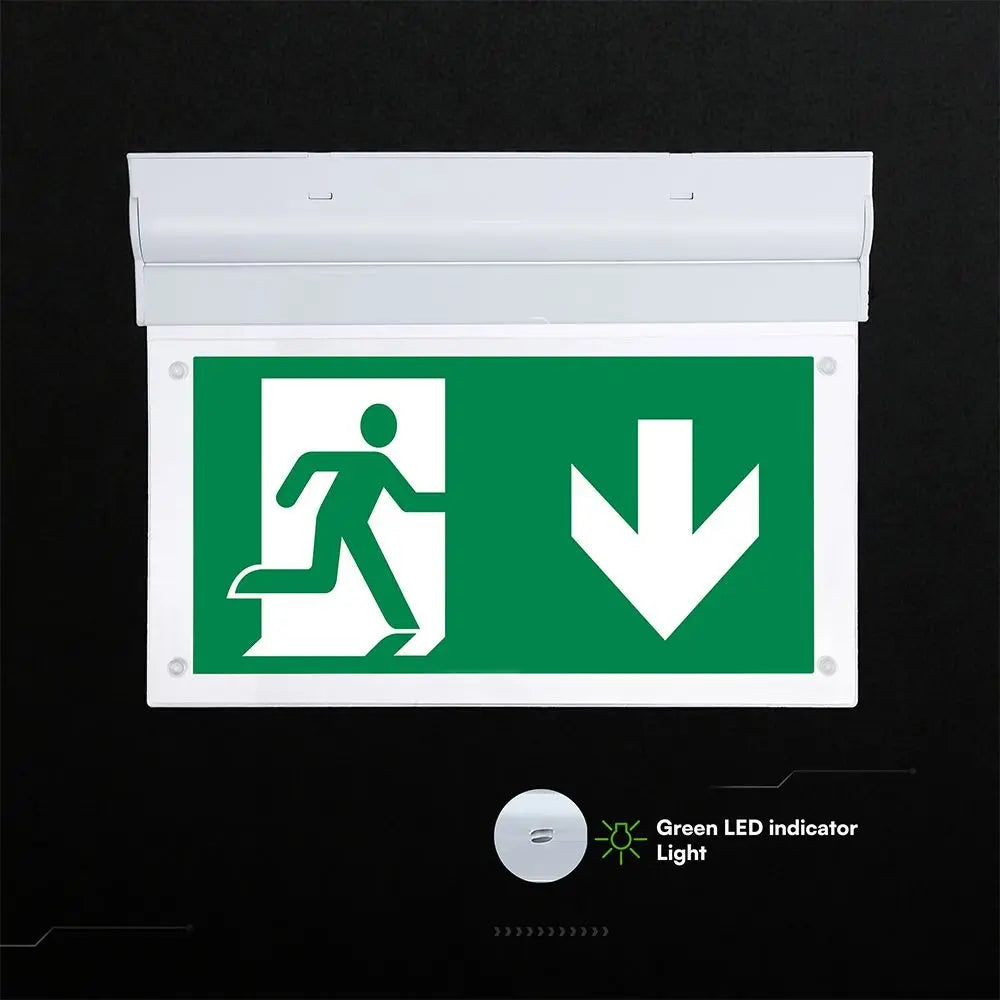 V-TAC PRO LAMPADA LED DI EMERGENZA CHIP CREE 2W PLAFONE/MURO SA E SE 3H 6000K IP20