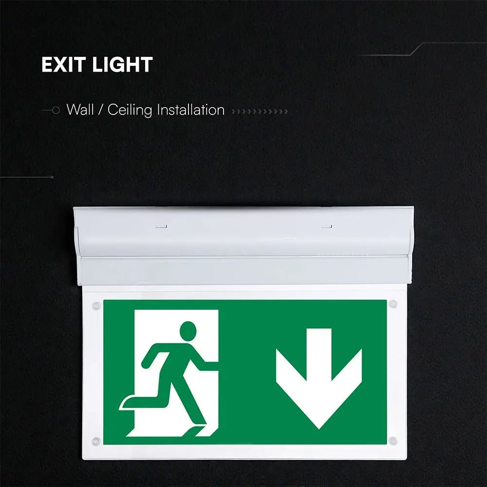V-TAC PRO LAMPADA LED DI EMERGENZA CHIP CREE 2W PLAFONE/MURO SA E SE 3H 6000K IP20