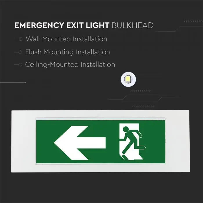 V-TAC PRO LAMPADA LED CHIP CREE DI EMERGENZA 1.2W DA INCASSO/PLAFONE 6000K IP40