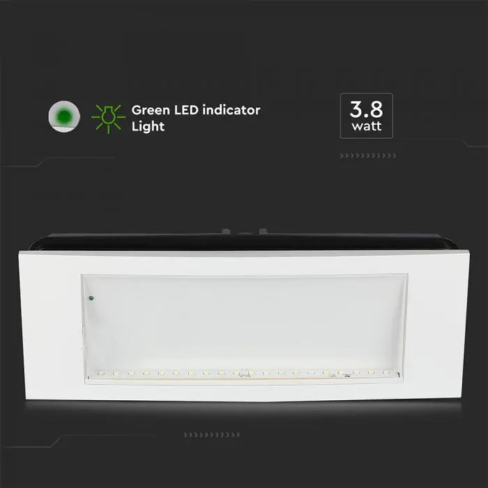 V-TAC PRO LAMPADA LED CHIP CREE DI EMERGENZA 1.2W DA INCASSO/PLAFONE 6000K IP40