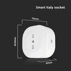 V-TAC Presa Smart Singola per Schuko Bianco Compatibile con Google Home e Amazon