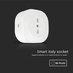 V-TAC Presa Smart Singola per Schuko Bianco Compatibile con Google Home e Amazon