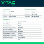 V-TAC Batteria di Accumulo Rack LV 9.6kWh LFP 48V 200Ah 100A Nera CEI 0-21