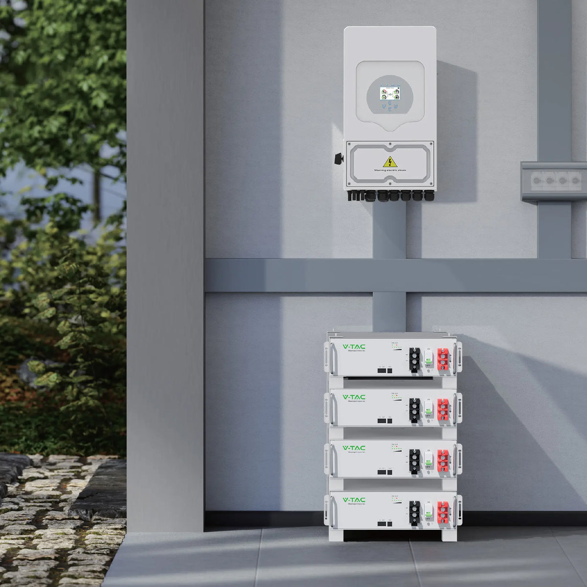V-TAC Batteria di Accumulo Rack LV 5.12kWh LFP 51.2V 100Ah 100A Bianca CEI 0-21