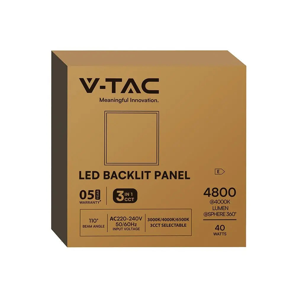 iV-TAC Pannello 60x60  LED 40W CCT luce SELEZIONABILE  FREDDA,CALDA E NATURALE
