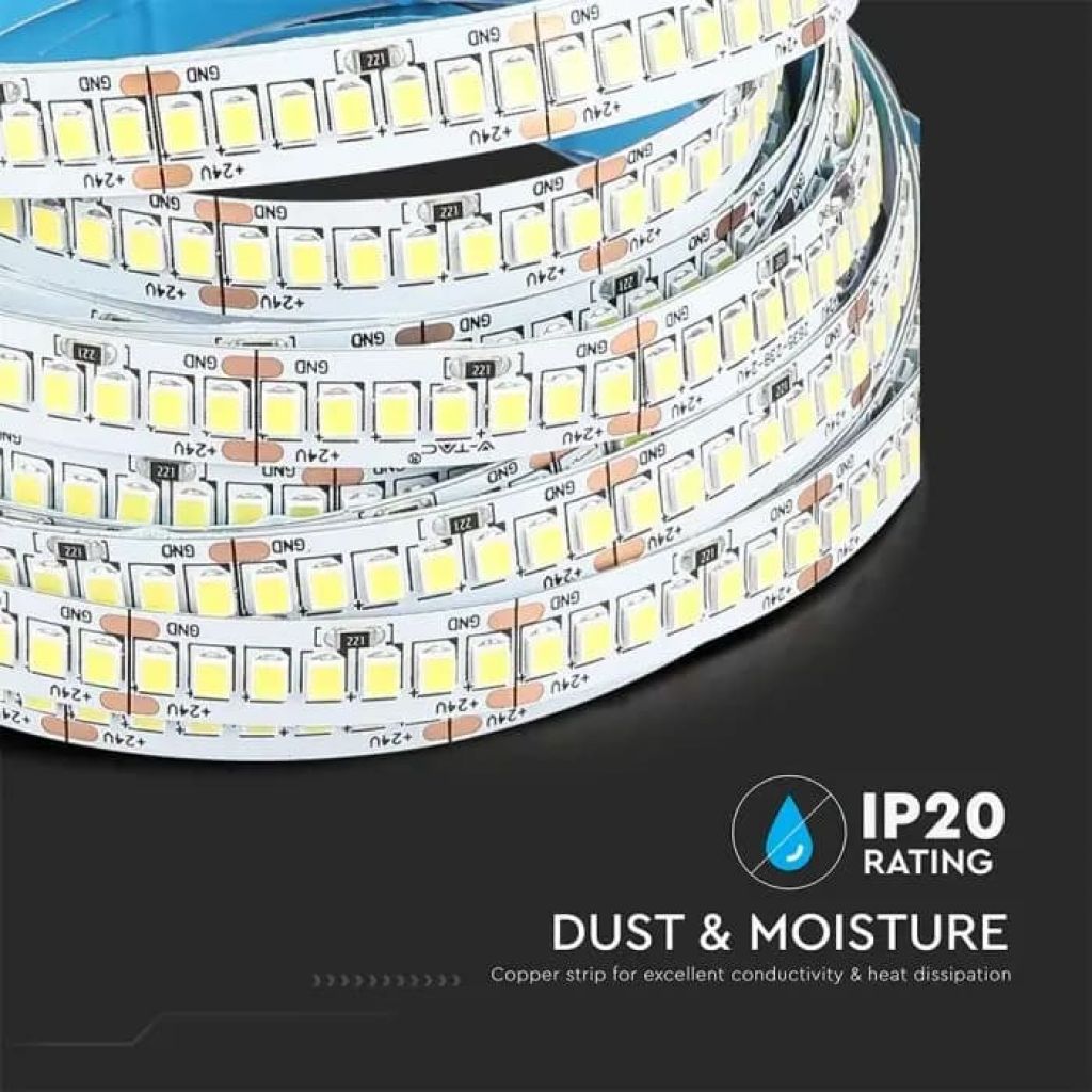 V-TAC Strip LED SMD2835 18W/m Bobina 5m 238 LED/m 24V 135LM/W 10mm
