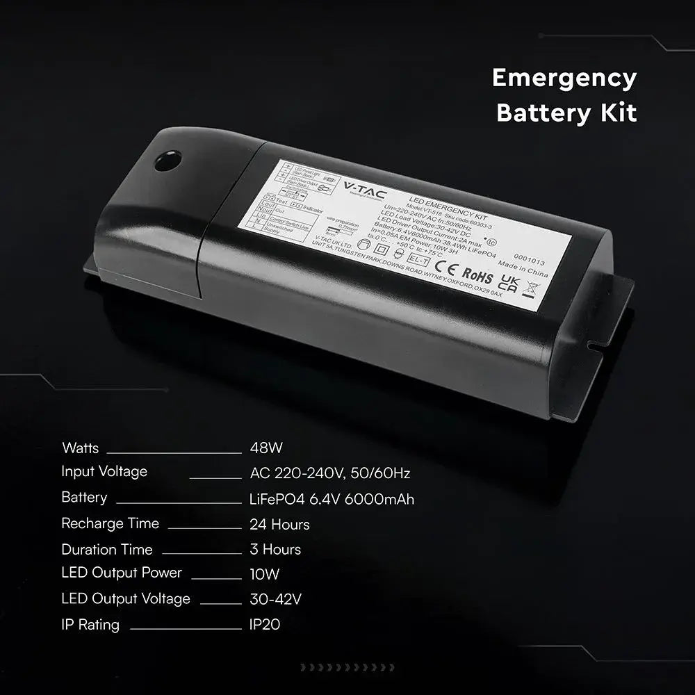 V-TAC Kit di Emergenza per Pannelli LED fino a 48W