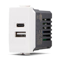 DOPPIA PRESA CARICABATTERIA USB A E C 5V 2,4A SEIRE JOY COMPATIBILE MATIX