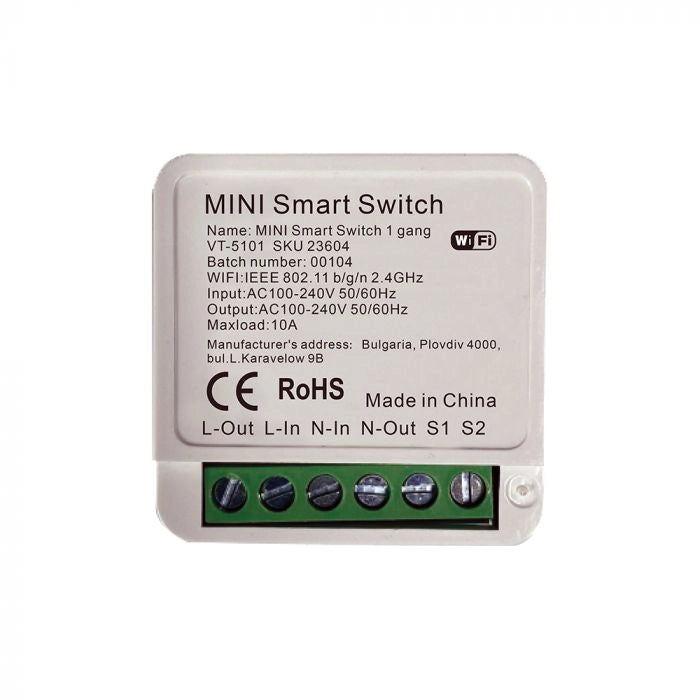 Interruttore Smart Wi-Fi Mini con 1 Canale per Controllo Luci LED fino a 150 W